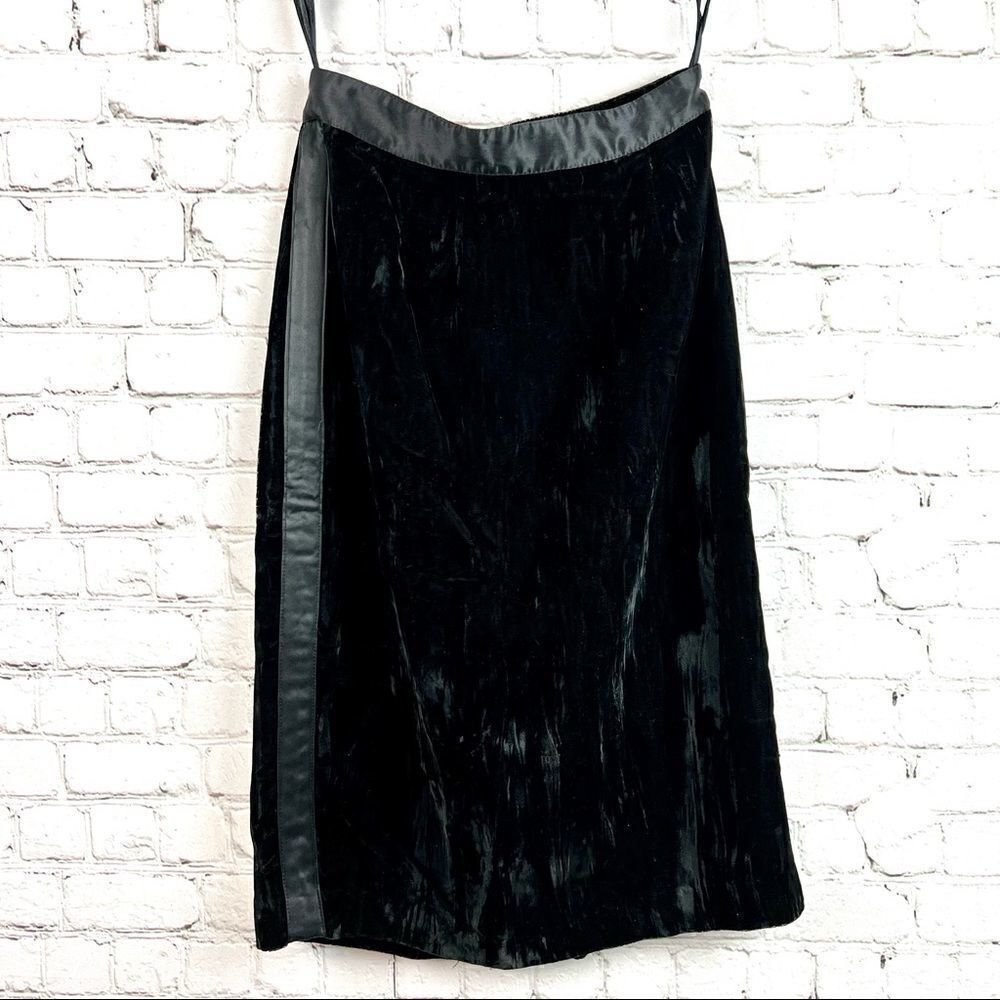 Vintage 80s Morgan TaylorCrushed Velvet Tuxedo Striped Pencil Skirt